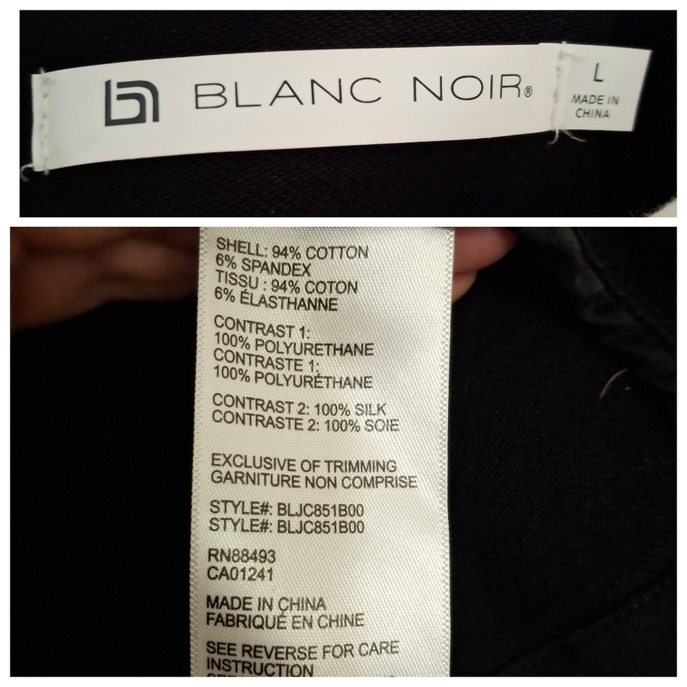 Blanc Noir Black Traveler Hooded Wrap Jacket Size L - Picture 8 of 10